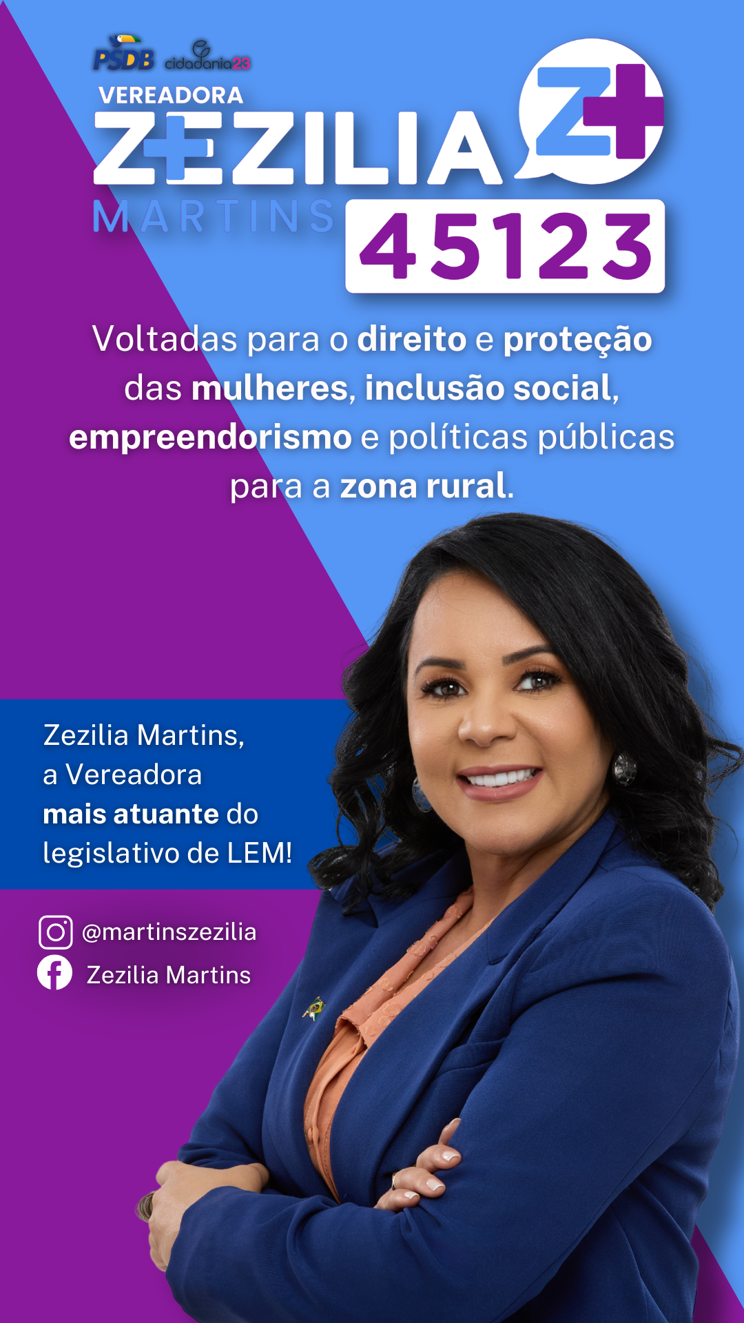 voltadas para o direito e proteção das mulheres, inclusão social, empreendorismo e políticas públicas para a zona rural. (1)